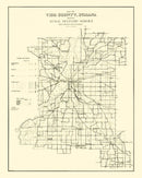 Vintage Map of Vigo County, Indiana 1909