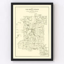 Vintage Map of Vigo County, Indiana 1909