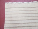 New Striped Turkish Kilim Area Rug 4x6 ft, Hand-Knotted, Wool, Light Gray, Earth Tone Decor, Flatweave Kilim, Two Toned Rug, Southwestern