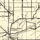 Vintage Map of Whitley County, Indiana 1910