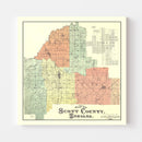 Vintage Map of Scott County, Indiana 1906