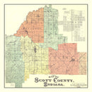 Vintage Map of Scott County, Indiana 1906