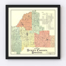 Vintage Map of Scott County, Indiana 1906