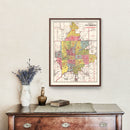 Vintage Map of Indianapolis, Indiana 1938
