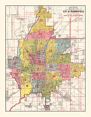 Vintage Map of Indianapolis, Indiana 1938