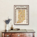 Vintage Map of Indiana 1918