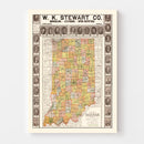 Vintage Map of Indiana 1918