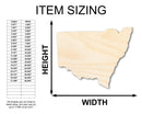 Unfinished Wood New South Wales State Shape - Australia State Craft - up to 46" DIY