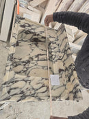 Calacatta Viola Marble Wall-mount Bathroom Vanity Sink U form Fluted (W)18" (L)28" (H)6" one hole for faucet and 4" Backsplash