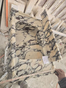 Calacatta Viola Marble Wall-mount Bathroom Vanity Sink U form Fluted (W)18" (L)28" (H)6" one hole for faucet and 4" Backsplash