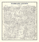 Vintage Map of Tarrant County, Texas 1885