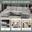 2 Piece Fabric Sectional Sofa With Reversible Chaise