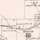 Vintage Map of Guadalupe County, Texas 1880