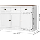 Farmhouse Buffet Cabinet With Adjustable Shelves 53 Inch Length