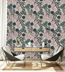 Modish Green Leaves Pattern Wallpaper Tasteful