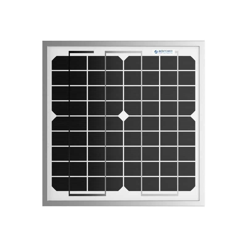 ACOPower 10W Mono Solar Panel for 12V Battery Charging RV Boat, Off Grid