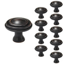 Stepped 1-1/2 in. Oil Rubbed Bronze Round Cabinet Knob (10-Pack)