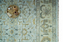 Blue and Beige Hand Knotted Traditional Oriental Oushak 8x10 wool area Rug