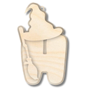 Unfinished Wood Layered Letter Halloween Witch Tags | A-Z | 3 Piece | 6" Tall | 1/8" Wood | Wood Craft DIY
