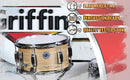 Popcorn Soprano Snare Drum by GRIFFIN | Acoustic Firecracker 10"x6" Poplar Wood Shell with Oakwood PVC | Mini Concert Marching Percussion Musical Instrument with Snare Throw Off, Drummers Key & Head