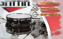 Popcorn Snare Drum by GRIFFIN | Firecracker Acoustic 10" x 6" Poplar Shell with Zebra Wood PVC | Soprano Mini Concert Marching Percussion Musical Instrument with Snare Throw Off, Drummers Key & Head