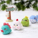 Green Dino Needle Felting Kit. Wizardi DIY Wool Craft Kit F07N8-W144