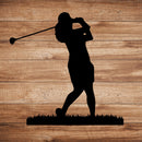 Female Golfer Metal Wall Art – Women's Golf Sports Home & Office Decor