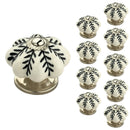 Melon Flower 1-7/10 in. Black & White Cabinet Knob (Pack of 10)