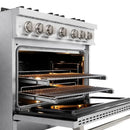 ZLINE 36" Dual Fuel Range, Gas Cooktop, Electric Convection Oven DuraSnow® Stainless Steel, CDRS-36