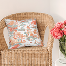 Luxury Toile Cotton Pillow - Summer House Coral