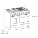 ZLINE 48" Select Gas Range Convection Gas Oven Stainless Steel Champagne Bronze HGRZ-48-CB