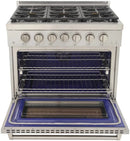 Kucht 36" Freestanding Professional Gas Range Liquid Propane KFX3600X/LP-S