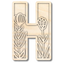 Unfinished Wood Layered Themed Letters | Wild Flowers | A-Z | 2 Piece | up to 24"