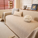 Natural Textured Linen Couch Cover, Breathable & Hypoallergenic Furniture Protector