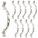 Long Footed 3-3/4 in (96mm) Satin Nickel Drawer Pull (10-Pack)