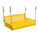 Keystone Amish Co. 6 Foot York Recycled Plastic Swing Bed, Lemon Yellow