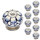 Mascot Hardware Camellia Washed 1-4/7 in. Blue Cabinet Knob (Pack of 10)