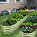 17" Tall, 12-in-1 Galvanized Raised Garden Bed in Sage Green