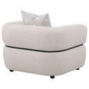 Jeanette Fabric Upholstered Round Arm Accent Chair Beige