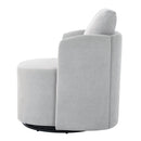 Modern 360° Swivel Accent Barrel Armchair in Grey Chenille, 29.9' Upholstered with Curved Design for Living Room, Bedroom, Office, and Hotel