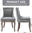 Grey High Back Dining Chairs Set Of 2 For Kitchen Use