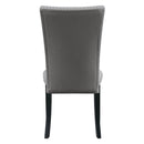 Caralin - Side Chair (Set of 2) - Gray Synthetic Leather & Black