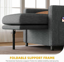 SlateGray Convertible Sleeper Sofa Bed With Armrests