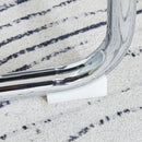 Table and chair set.63'x31.5x30' Luxurious Snow Mountain Patterned Sintered Stone Table with Silver Metal Butterfly Legs.Paried With 4 Light Gray High-quality PU Chairs With Arched Metal Legs.