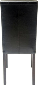 Parson Chair Leatherette Padded Black Urban Set Of 2