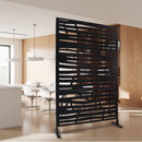 Outdoor & Indoor Privacy Screen Metal Privacy Screen 76' H×48' W Black Steel Decorative Panels