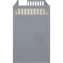 Twin Size House Loft Bed With Ladder and Wardrobe-Grey