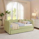 Gingham Daybed With USB Charging Port, Wave-Shaped Design