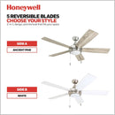 Ventnor 52 Inch Indoor Ceiling Fan LED Light For Rooms