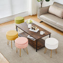 Ginger Velvet Storage Ottoman With Generous Capacity